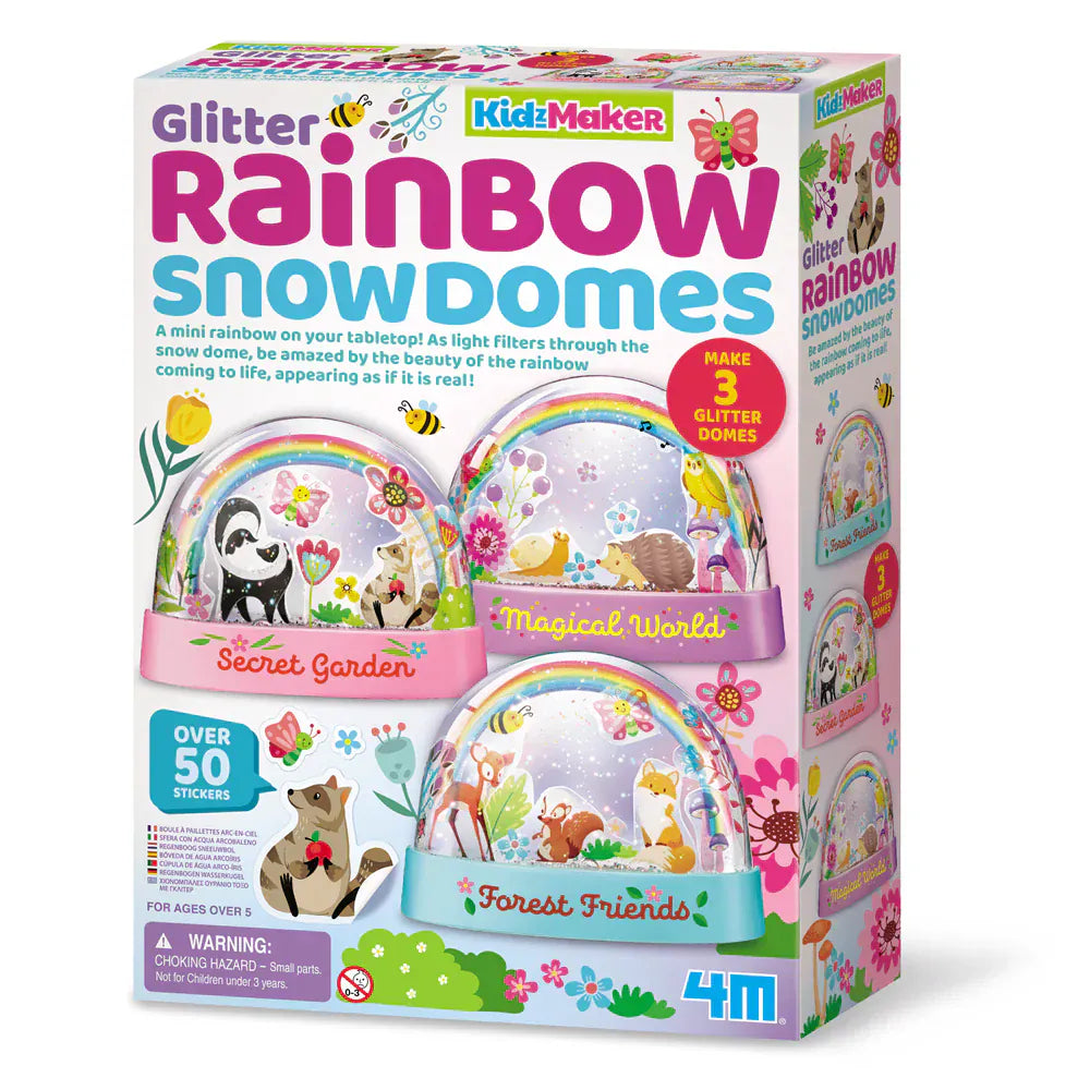 4M Toys Glitter Rainbow Snow Domes
