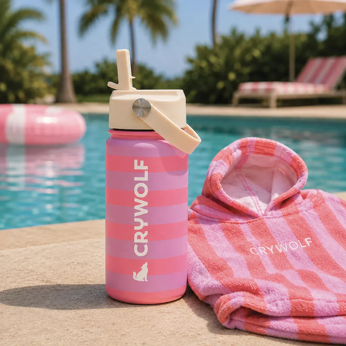 DRINK BOTTLE Flamingo Stripe (400ml)