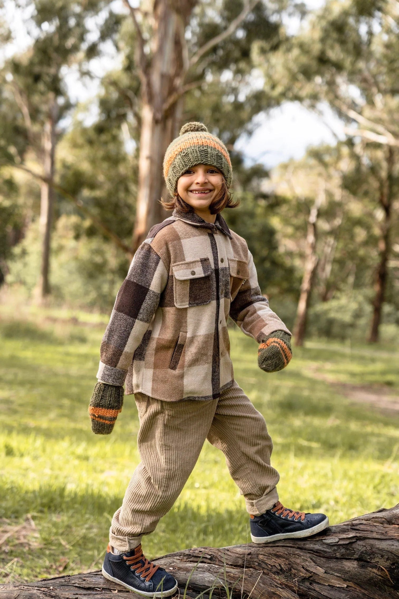Acorn Kids Accessories Hats 80's Beanie Khaki