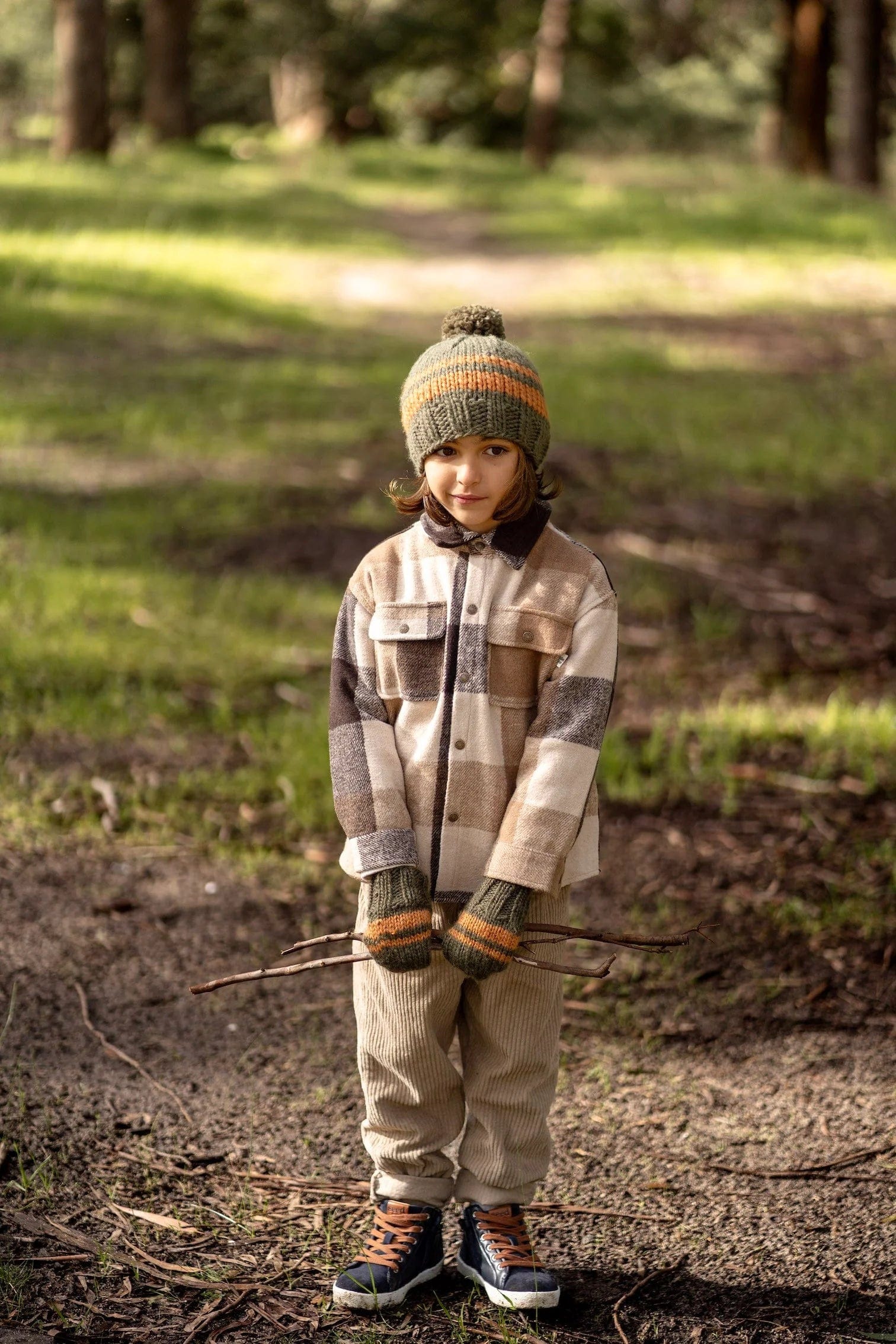 Acorn Kids Accessories Hats 80's Beanie Khaki