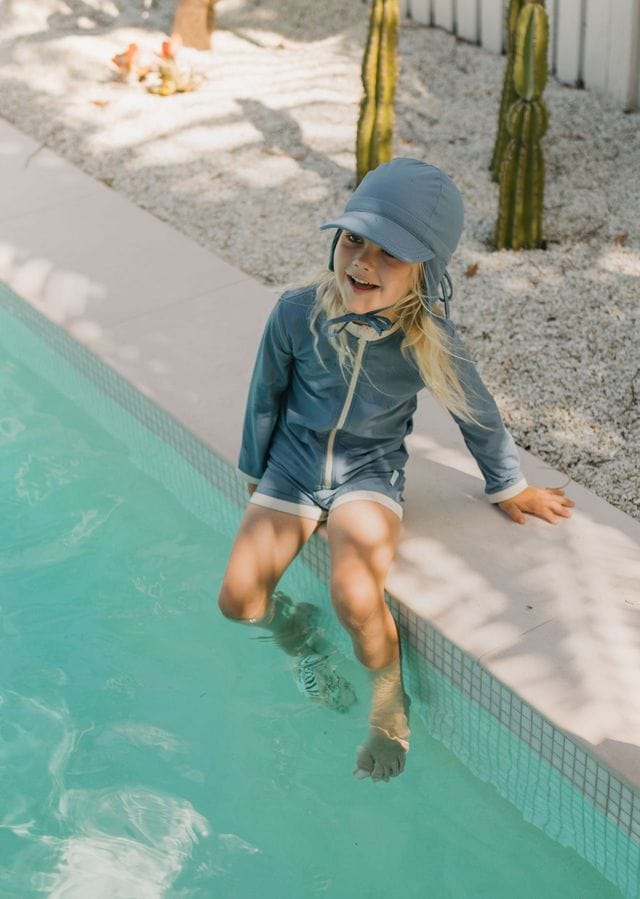 Acorn Kids Accessories Hats Atlantic Blue Swim Flap Cap