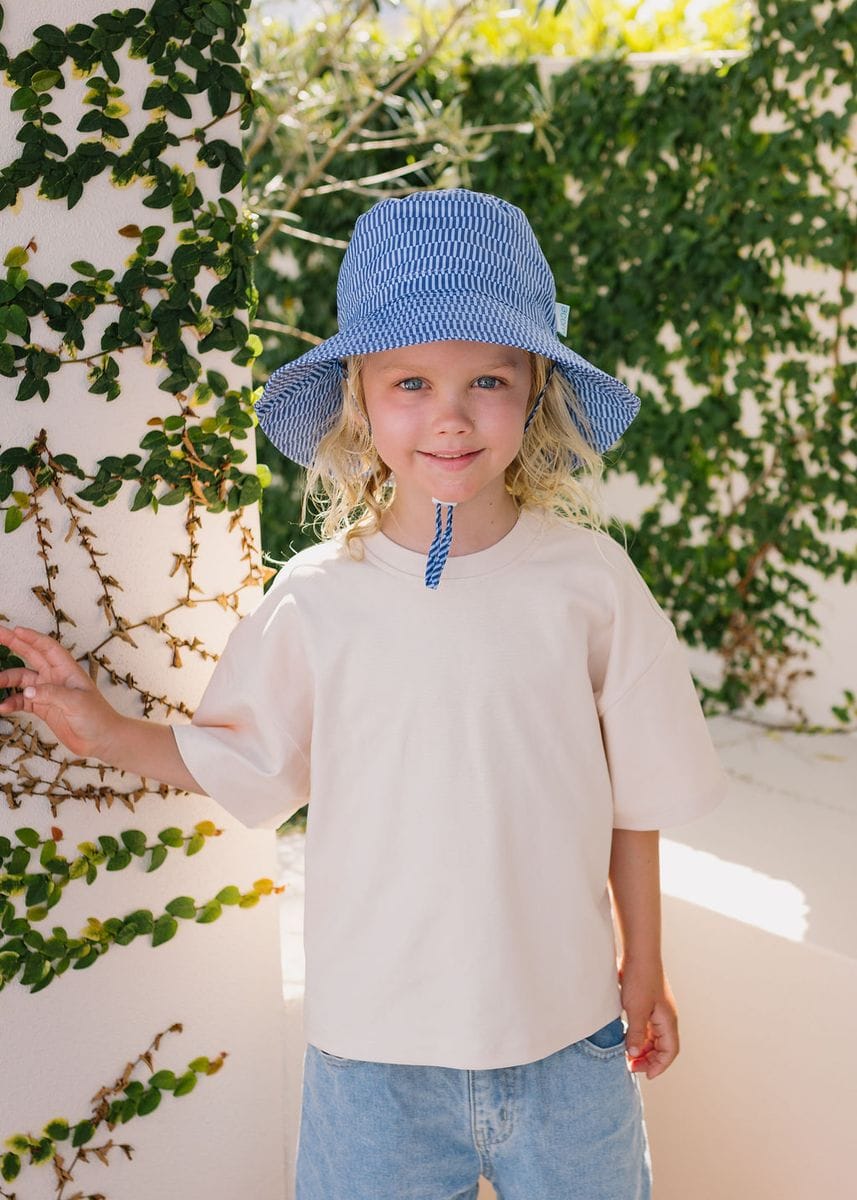 Acorn Kids Accessories Hats Blue Horizon Wide Brim Bucket Hat
