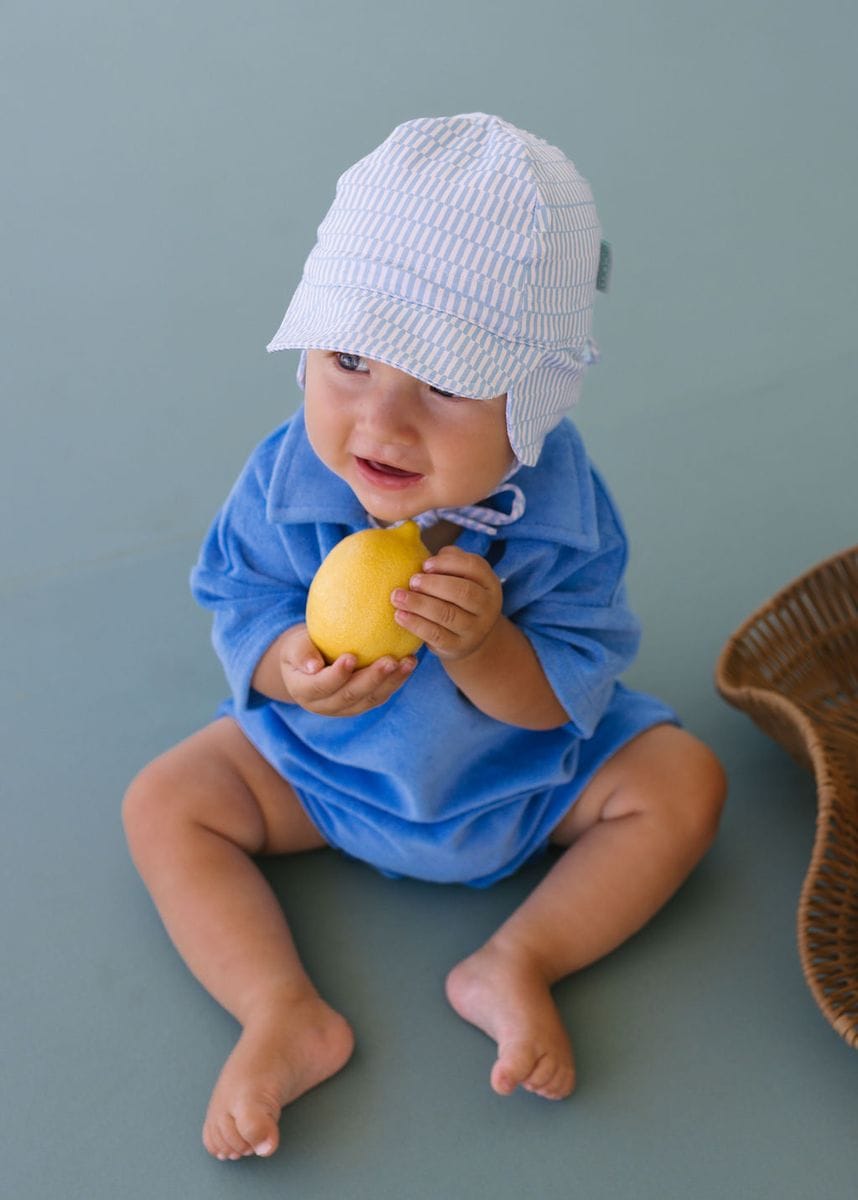 Acorn Kids Accessories Hats Blue Sprinkle Soft Jersey Flap Cap