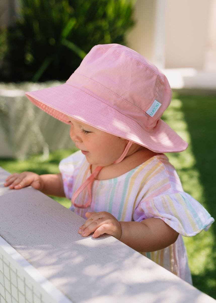 Acorn Kids Accessories Hats Blush Wide Brim Bucket Hat