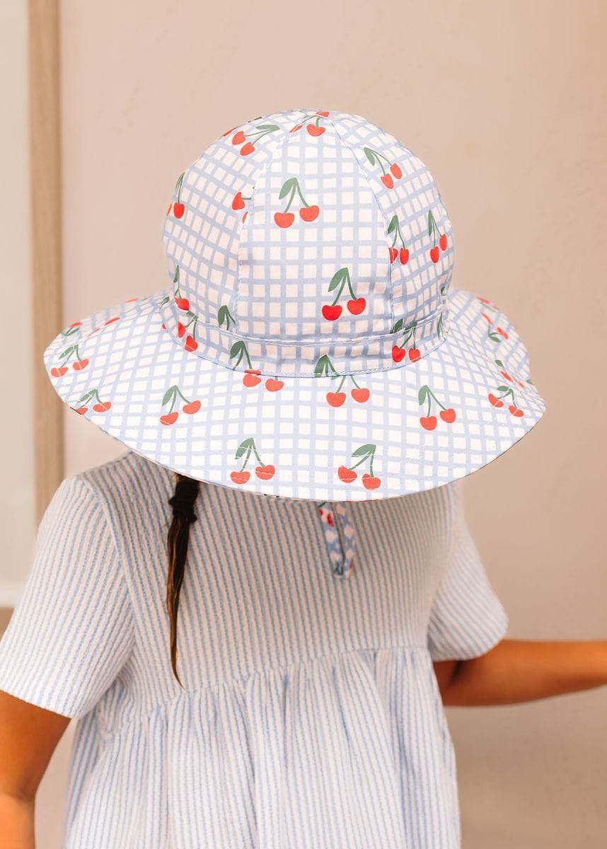 Acorn Kids Accessories Hats Cherry Checks Wide Brim Sunhat