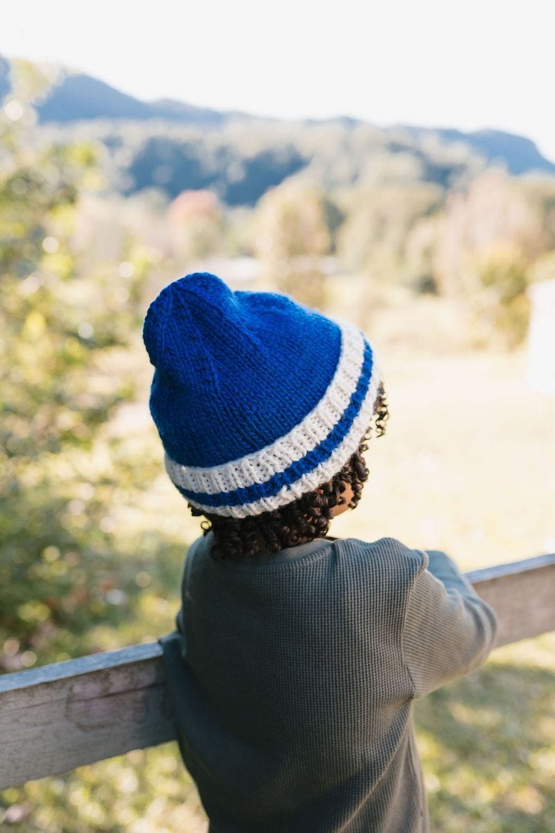 Acorn Kids Accessories Hats Denmark Beanie - Blue and Cream