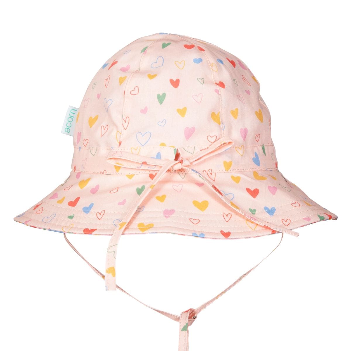 Acorn Kids Accessories Hats Floating Hearts Reversible Wide Brim Sunhat