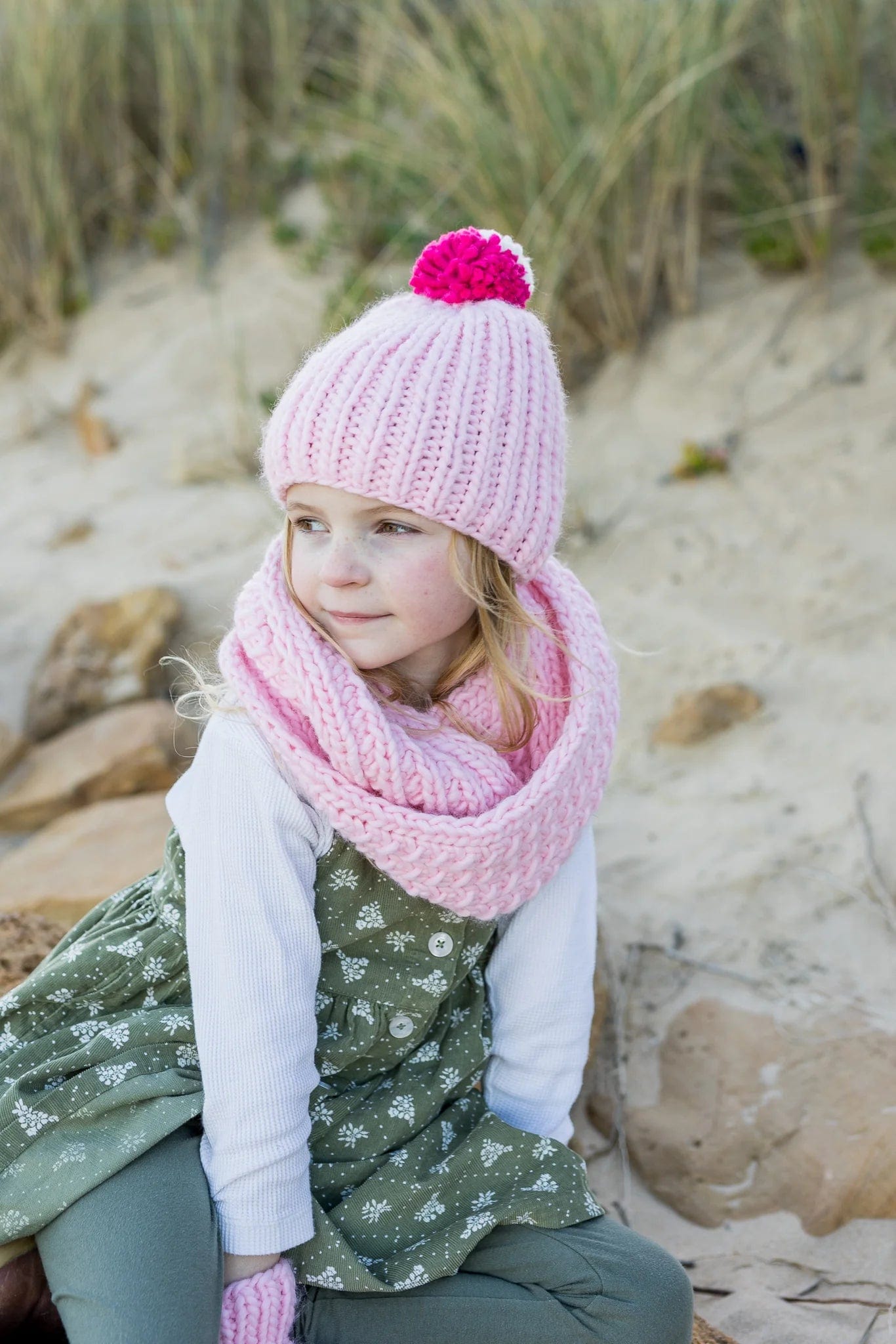 Acorn Kids Accessories Hats Journey Chunky Beanie Pink