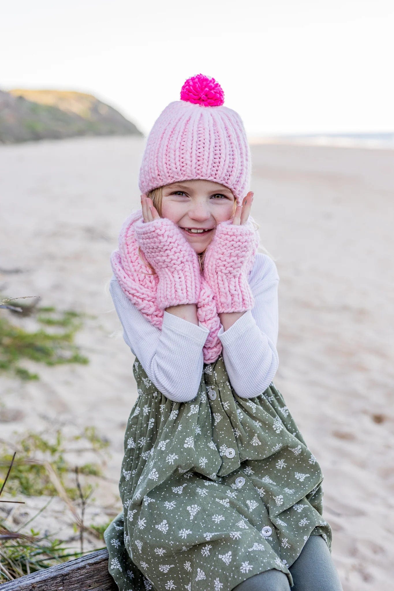 Acorn Kids Accessories Hats Journey Chunky Beanie Pink