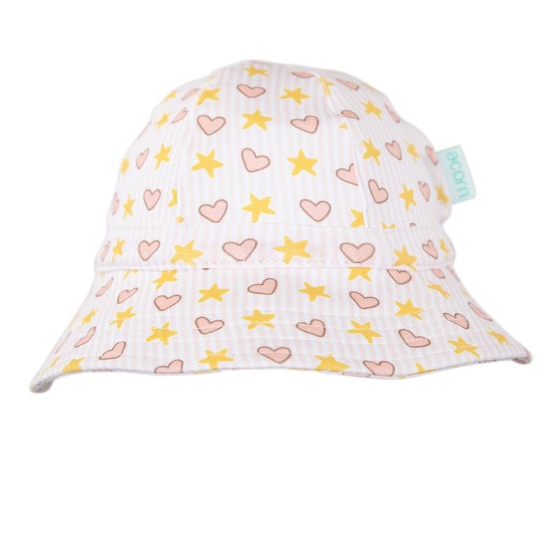 Acorn Kids Accessories Hats Love and Stars Stretch Cotton Wide Brim Sunhat