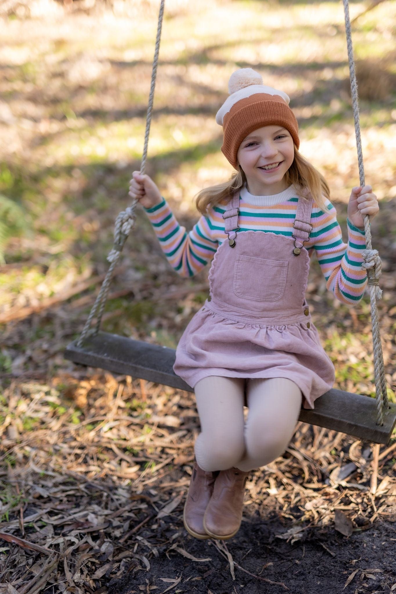 Acorn Kids Accessories Hats Scalloped Merino Beanie Caramel