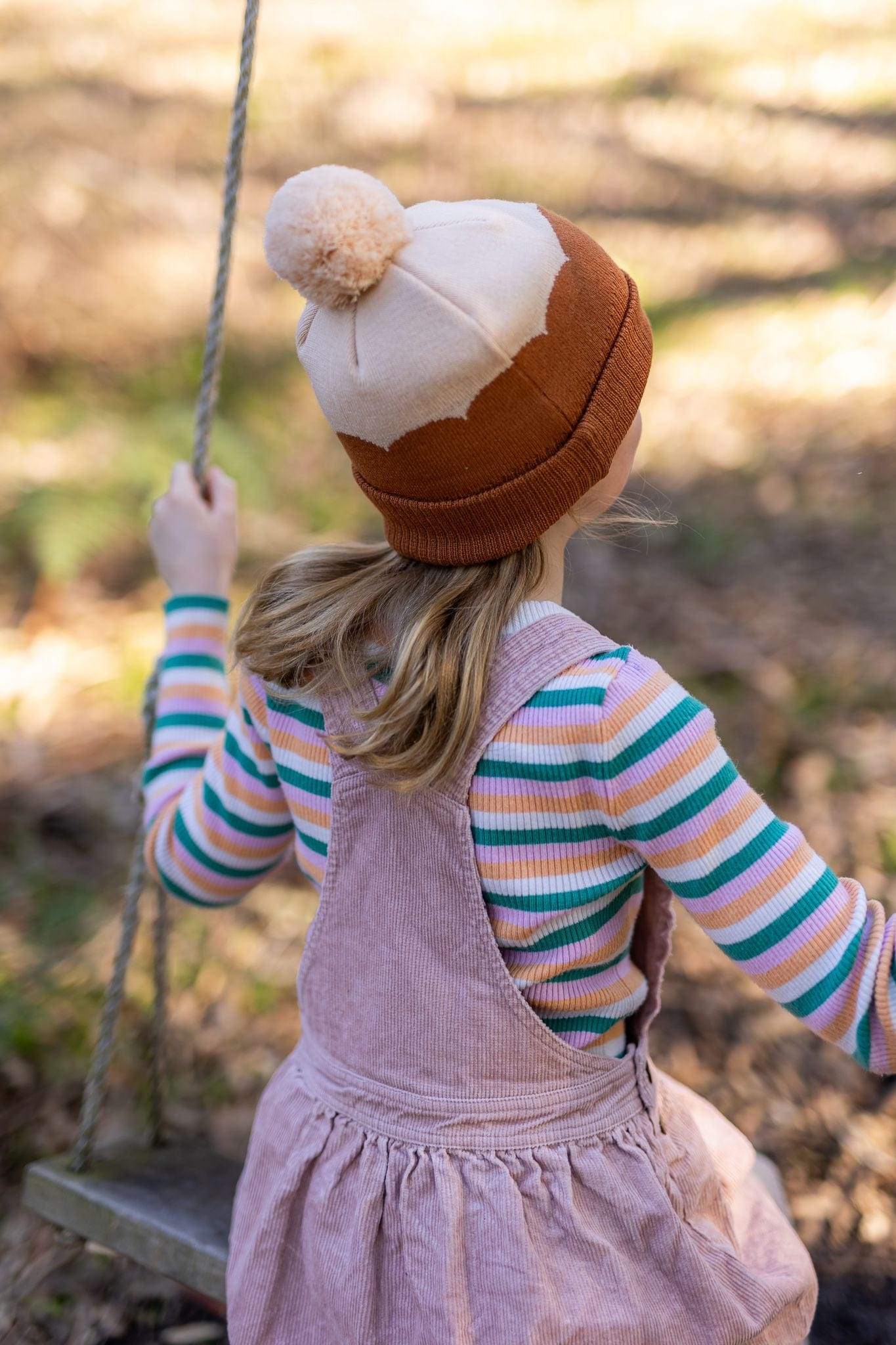 Acorn Kids Accessories Hats Scalloped Merino Beanie Caramel
