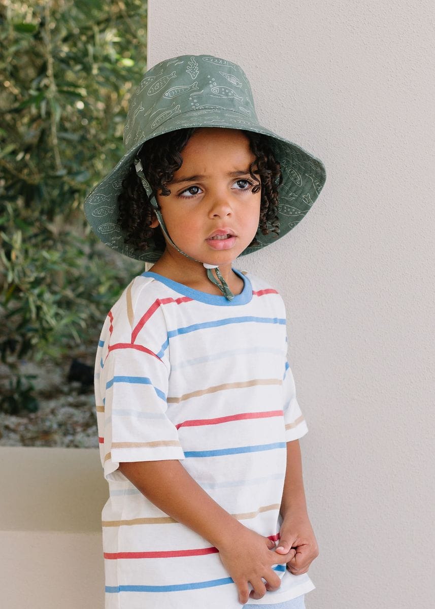 Acorn Kids Accessories Hats School Of Fish Wide Brim Bucket Hat
