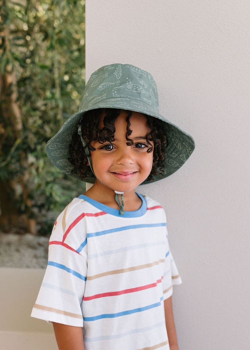 Acorn Kids Accessories Hats School Of Fish Wide Brim Bucket Hat