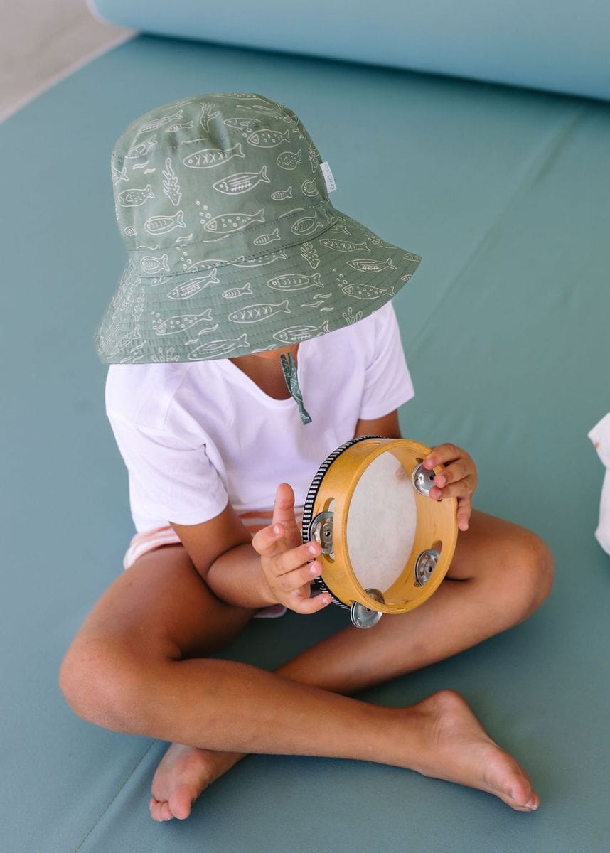 Acorn Kids Accessories Hats School Of Fish Wide Brim Bucket Hat