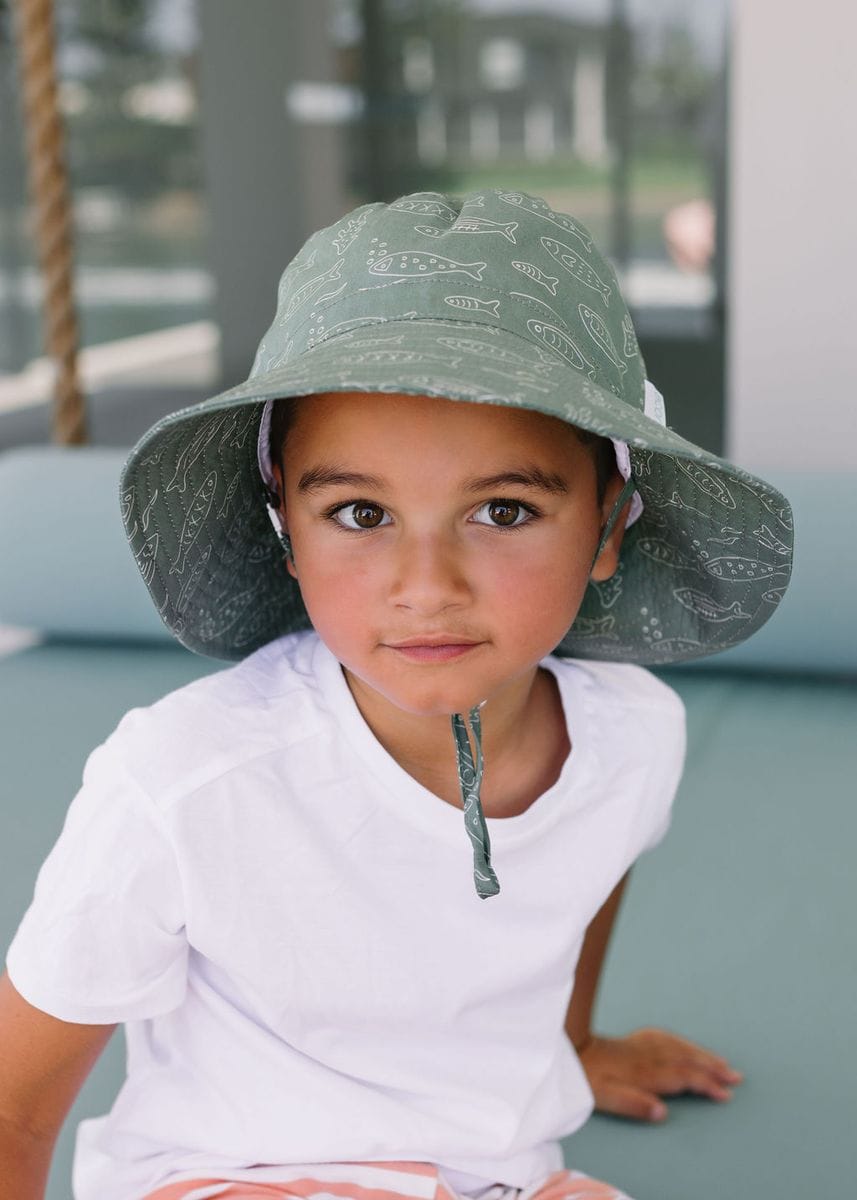 Acorn Kids Accessories Hats School Of Fish Wide Brim Bucket Hat