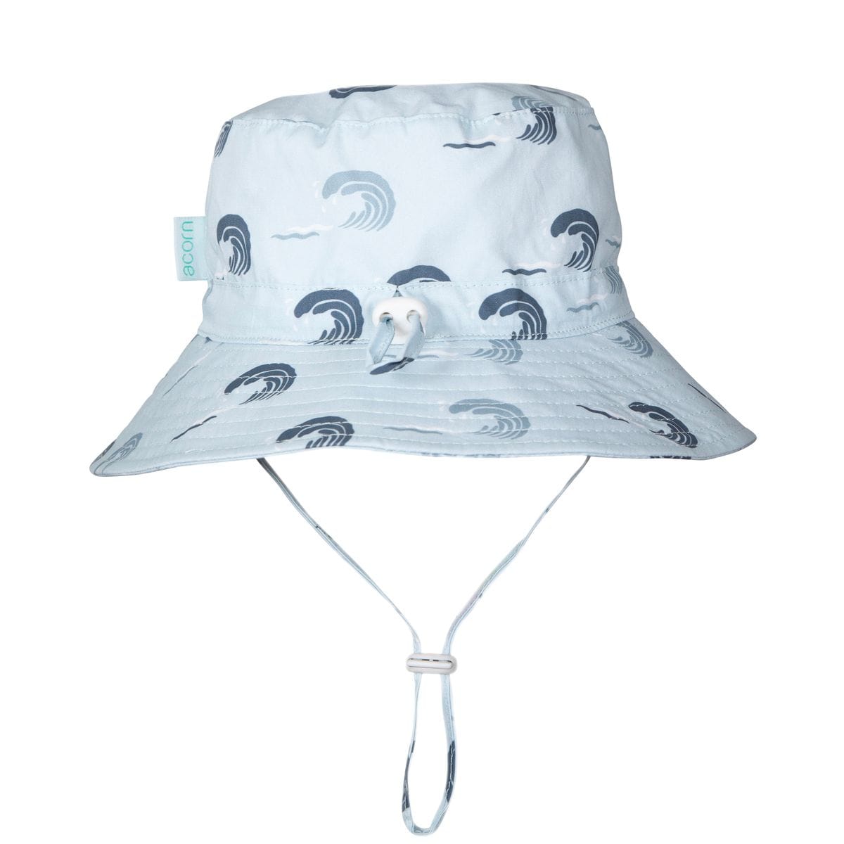 Kids' Wave Curl wide brim bucket hat by Acorn Kids, lightweight accessories hat with stylish wave curl design and sun protection.