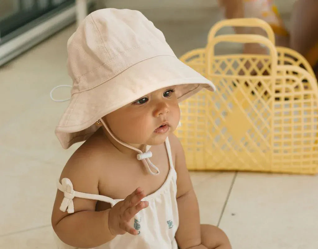 Acorn Kids Accessories Hats XS (0-9M) Vanilla Wide Brim Infant Hat