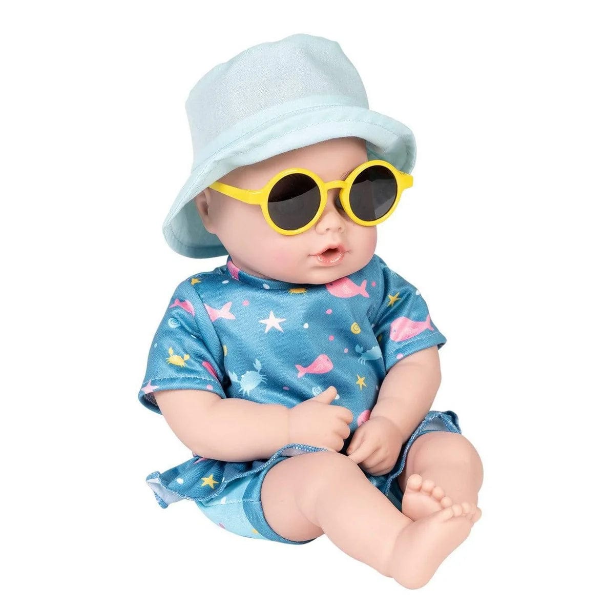 Adora Beach Babies Sunny toy doll in a beach-themed outfit with sunny summer details