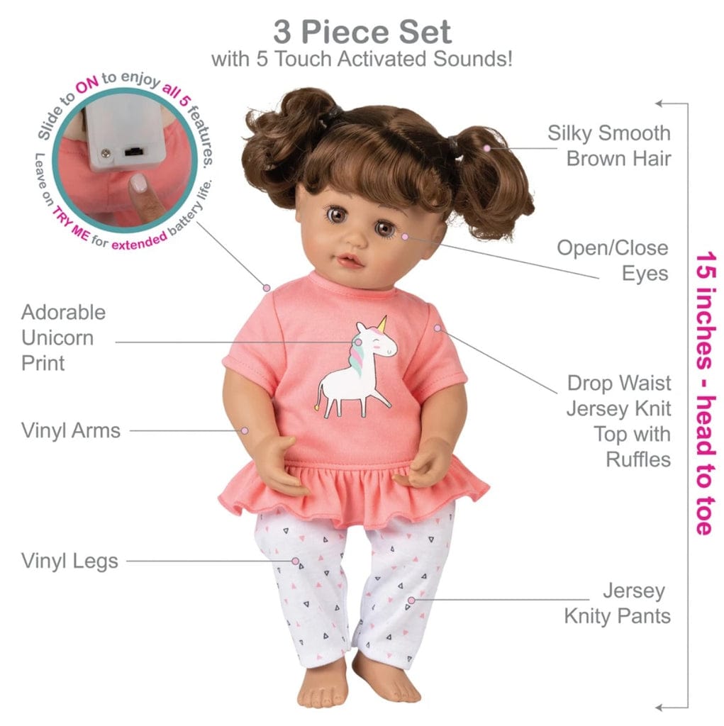 Adora Toys Unicorn Magic My Cuddle & Coo Baby Touch Activated Doll