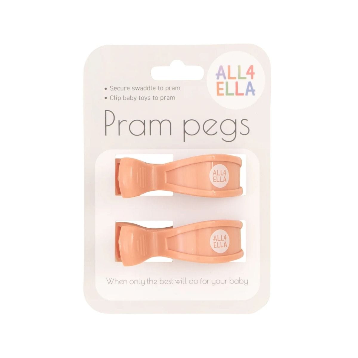 All4Ella Accessory Blanket Peach Pram Pegs 2pk