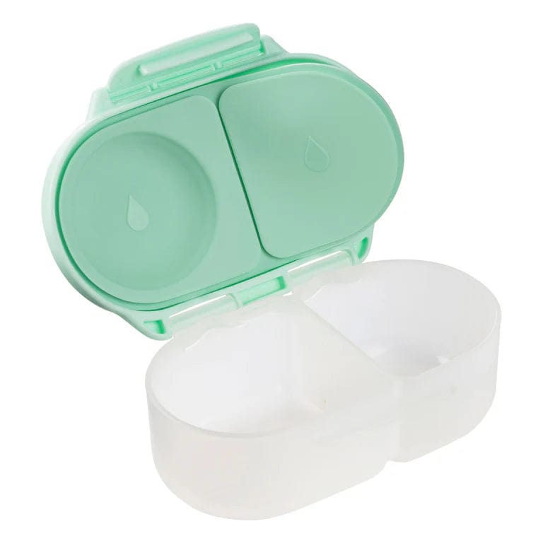B.Box Spearmint snack box accessory for feeding, featuring a colorful, durable plastic container with lid for snacks and portion control.
