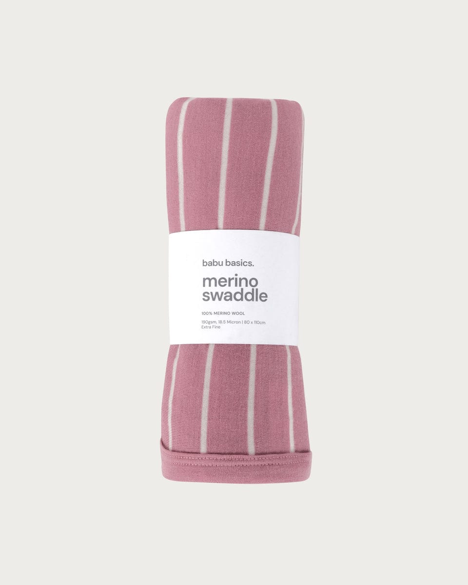 Babu Accessory Blanket Merino Swaddle Wrap - Blossom Stripe