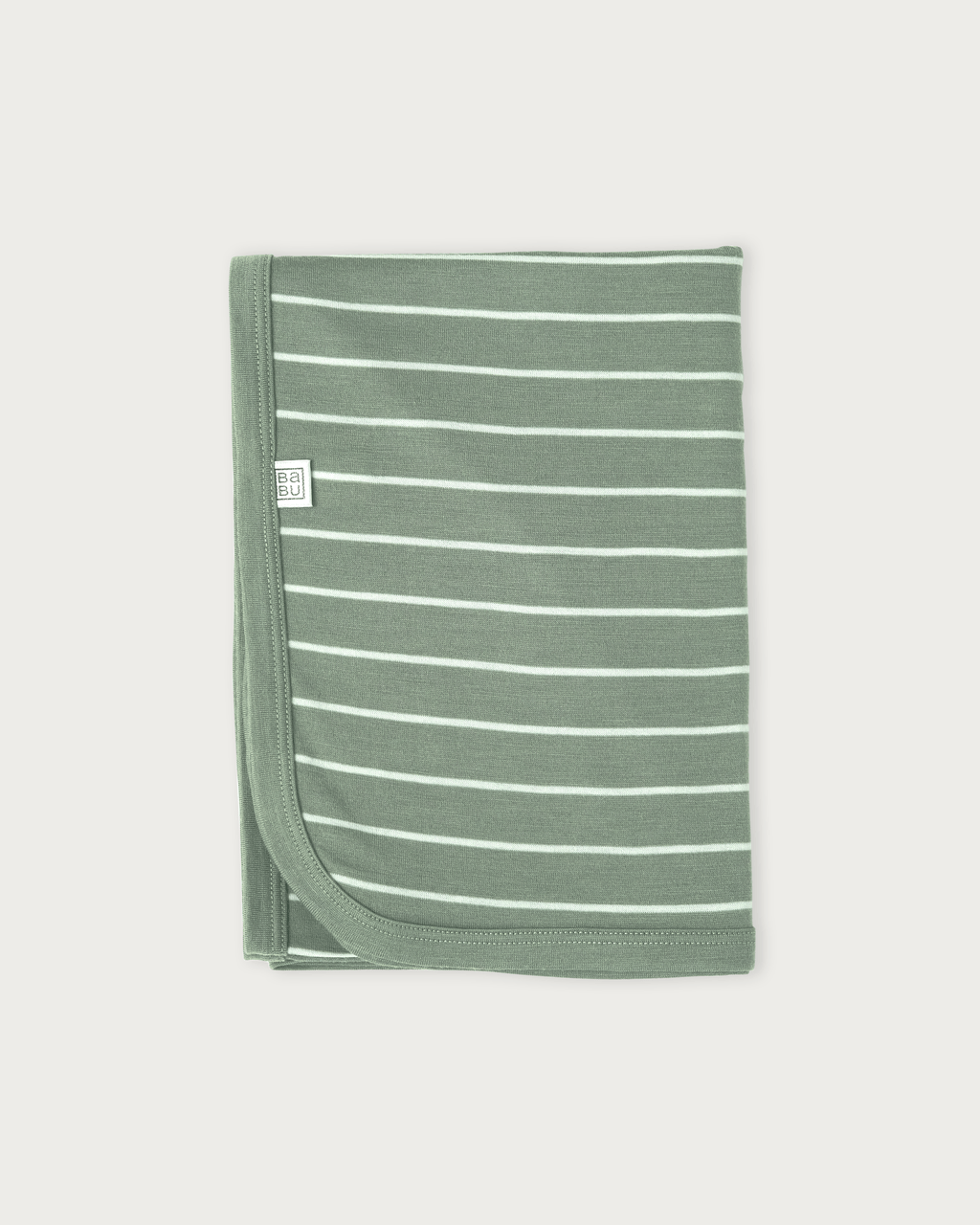 Babu Accessory Blanket Sage Stripe Merino Swaddle Wrap
