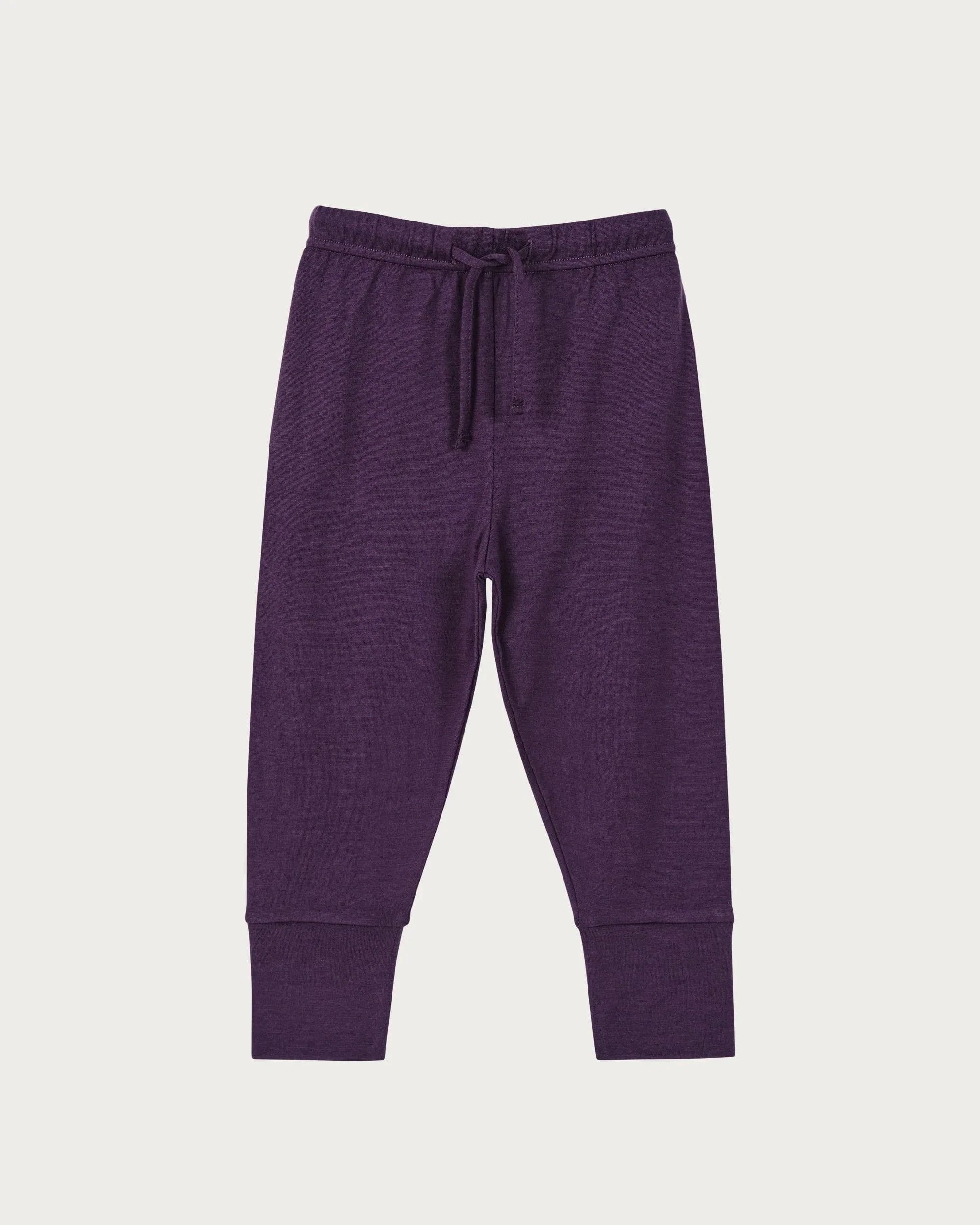 Babu Girls Pants Merino Cuffed Pants - Plum