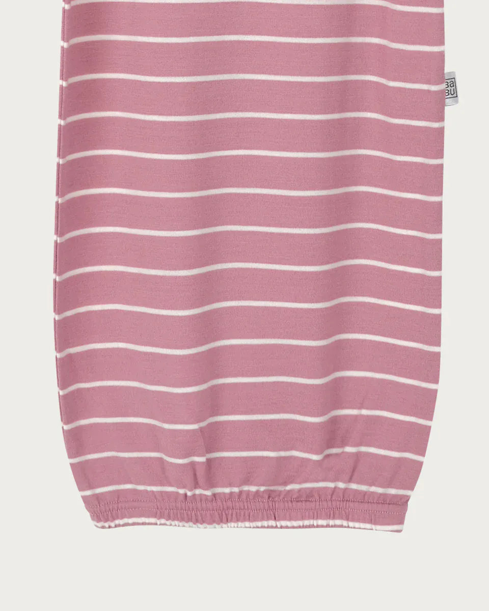 Babu Linen Blankets Merino Bundler Nightgown - Blossom Stripe
