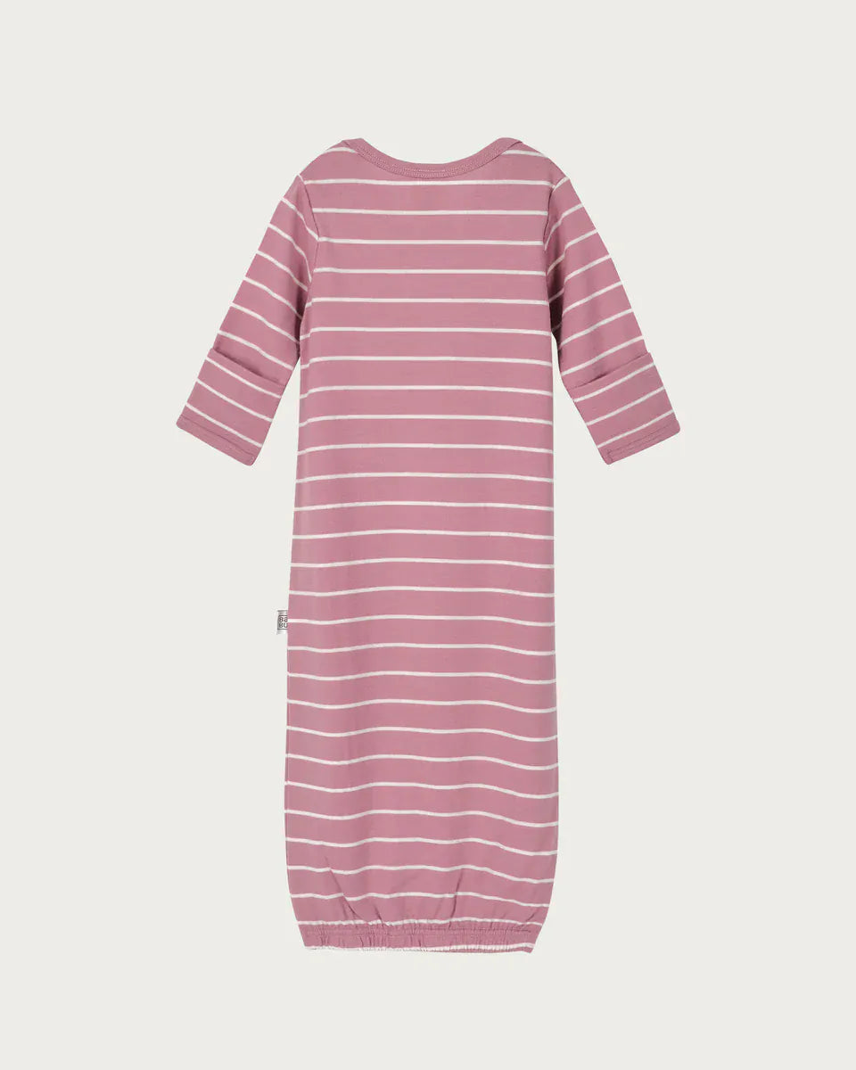Babu Linen Blankets Merino Bundler Nightgown - Blossom Stripe