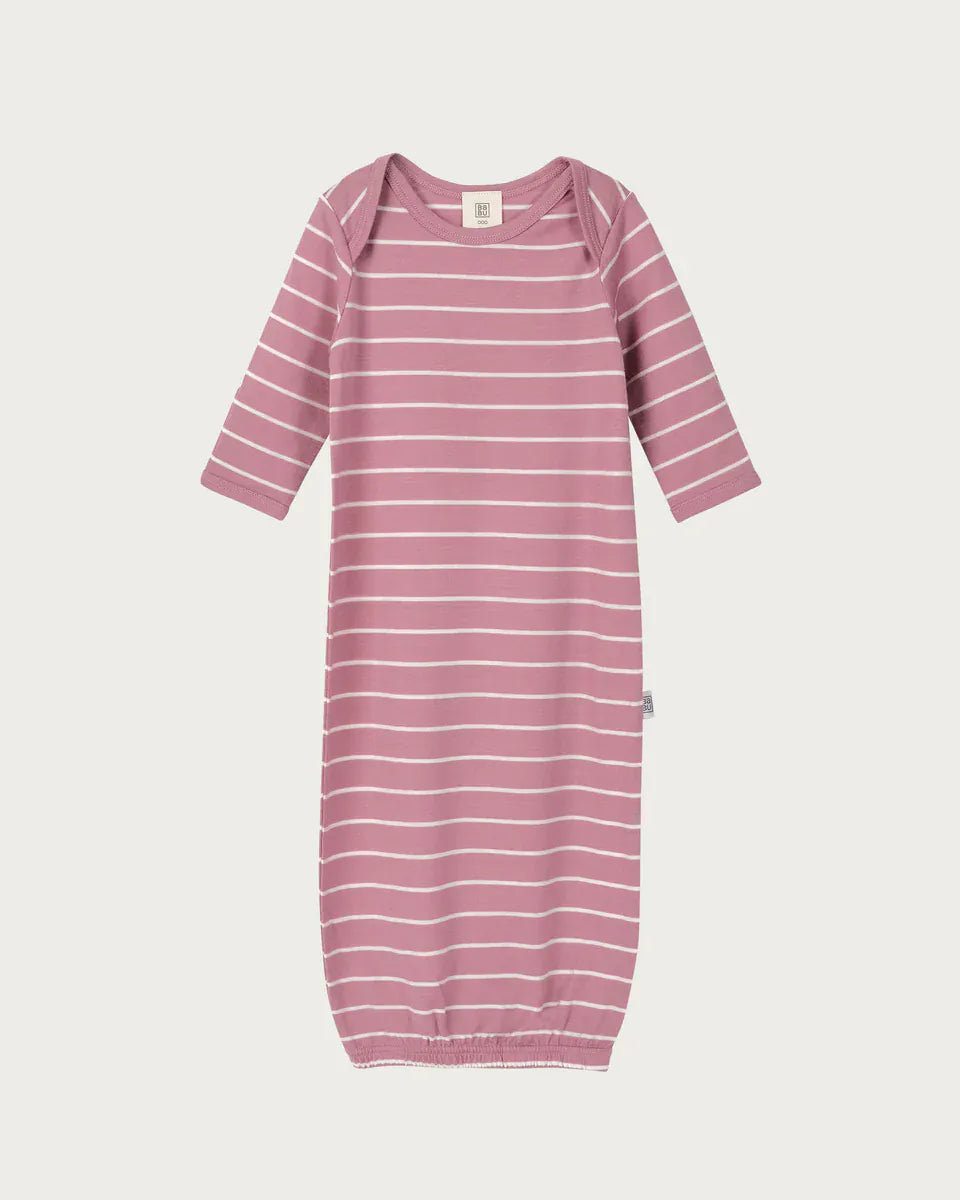 Babu Linen Blankets NB Merino Bundler Nightgown - Blossom Stripe