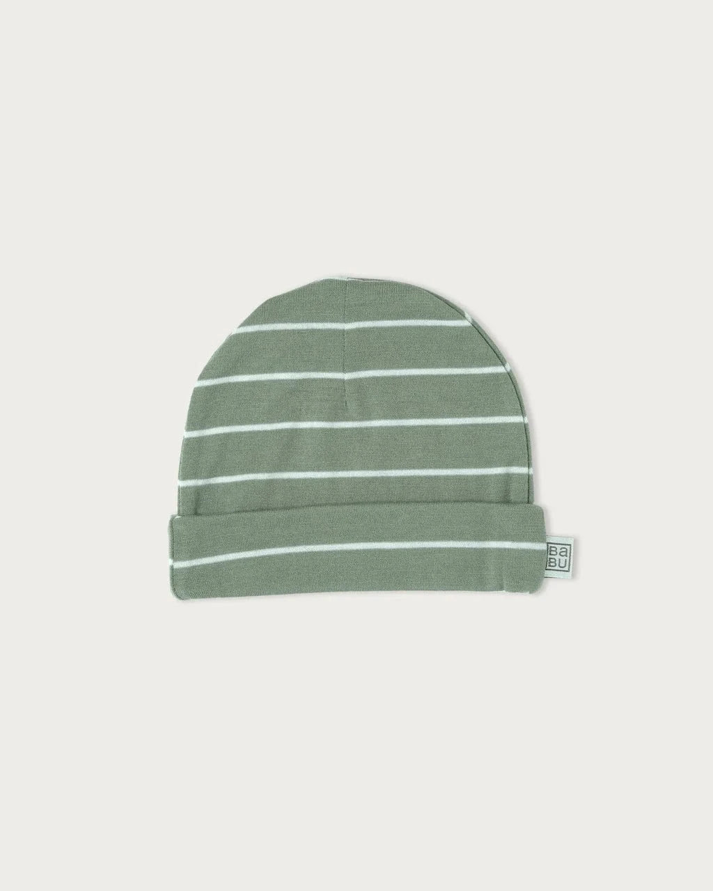 Babu Unisex Hat NB Merino Beanie - Sage Stripe