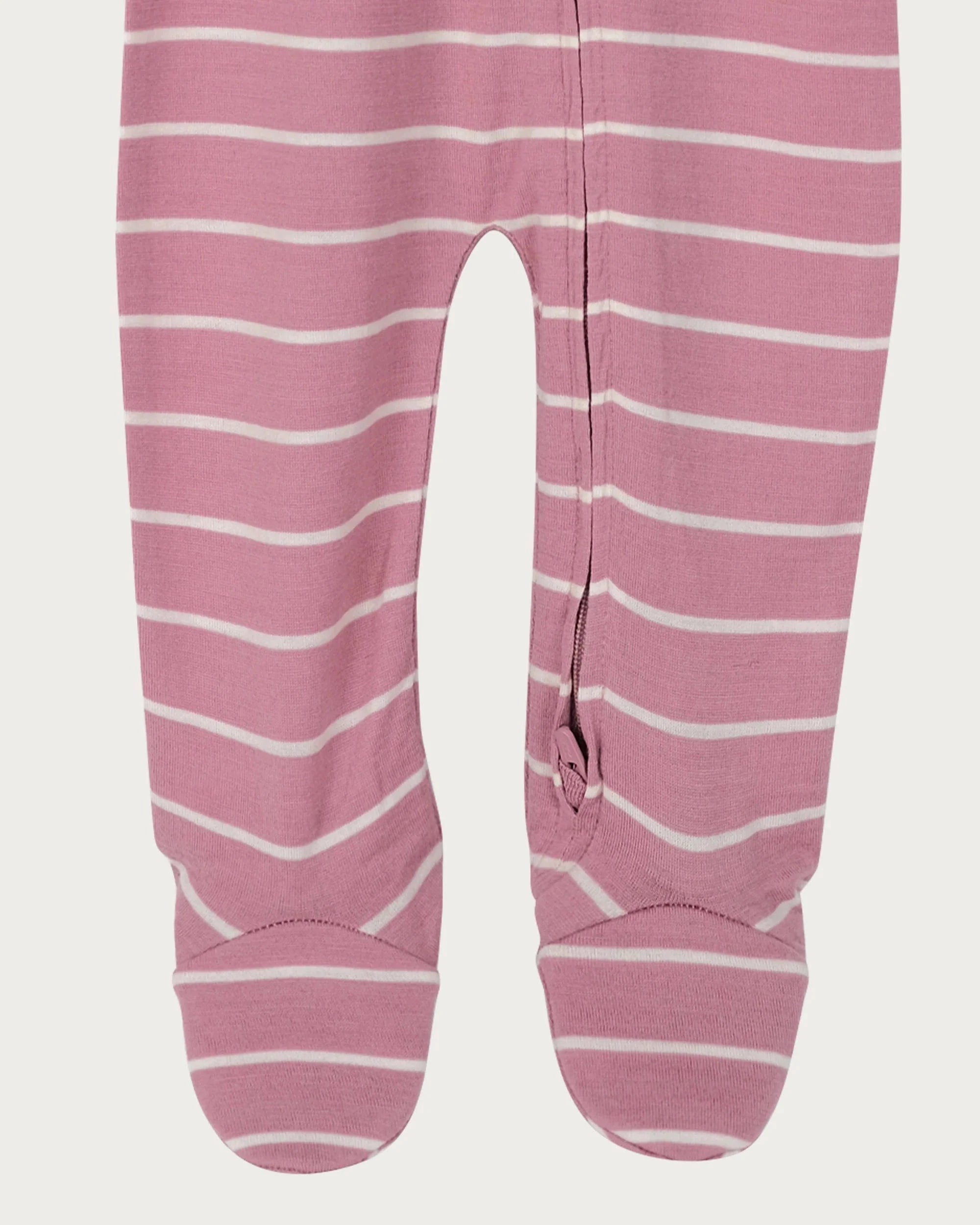 Babu Unisex Onesie Merino Footed Onesie - Blossom Stripe