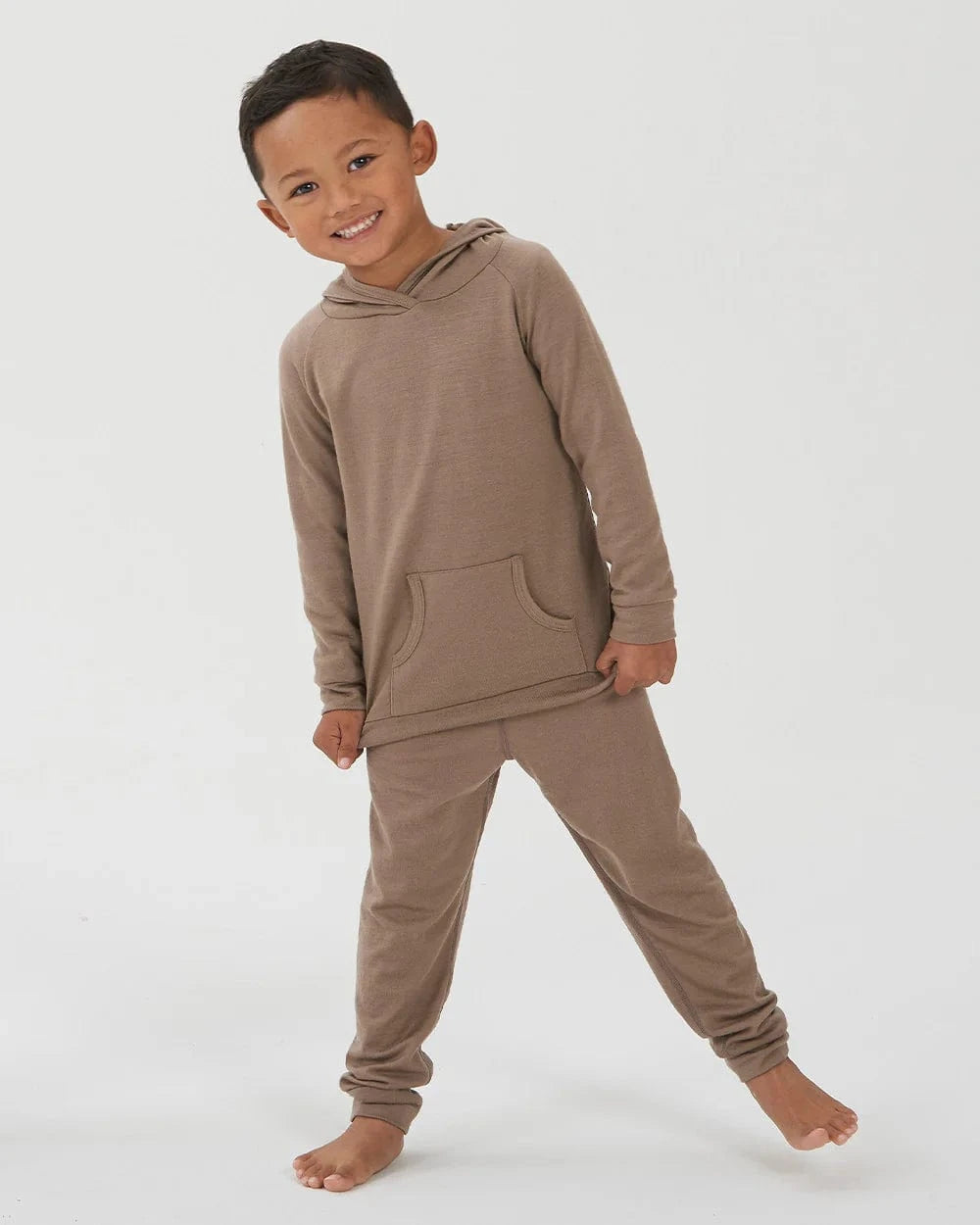 Babu Unisex Pants Merino Cuffed Pants - Walnut