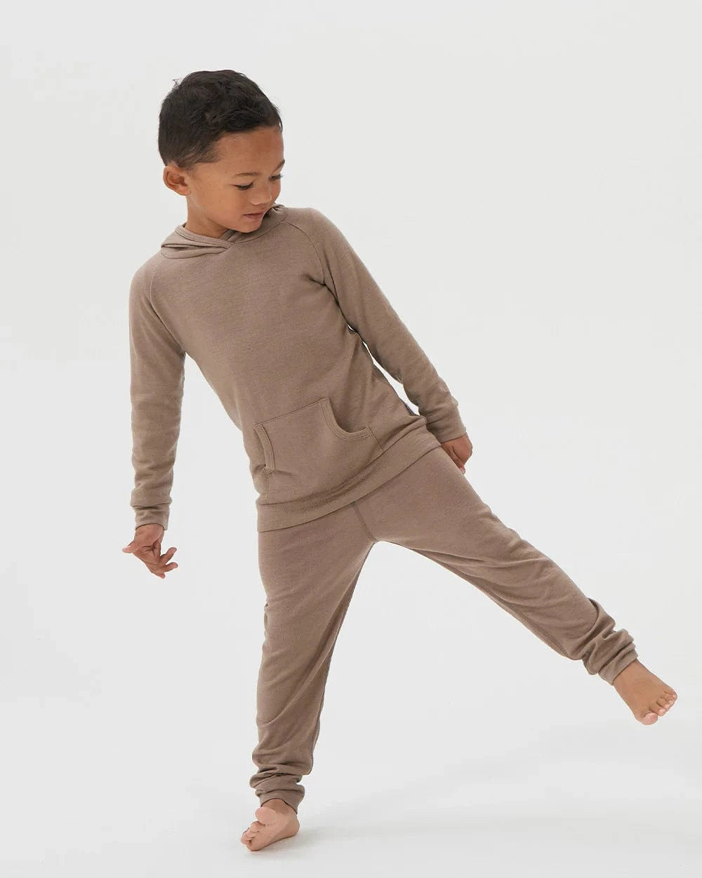 Babu Unisex Pants Merino Cuffed Pants - Walnut