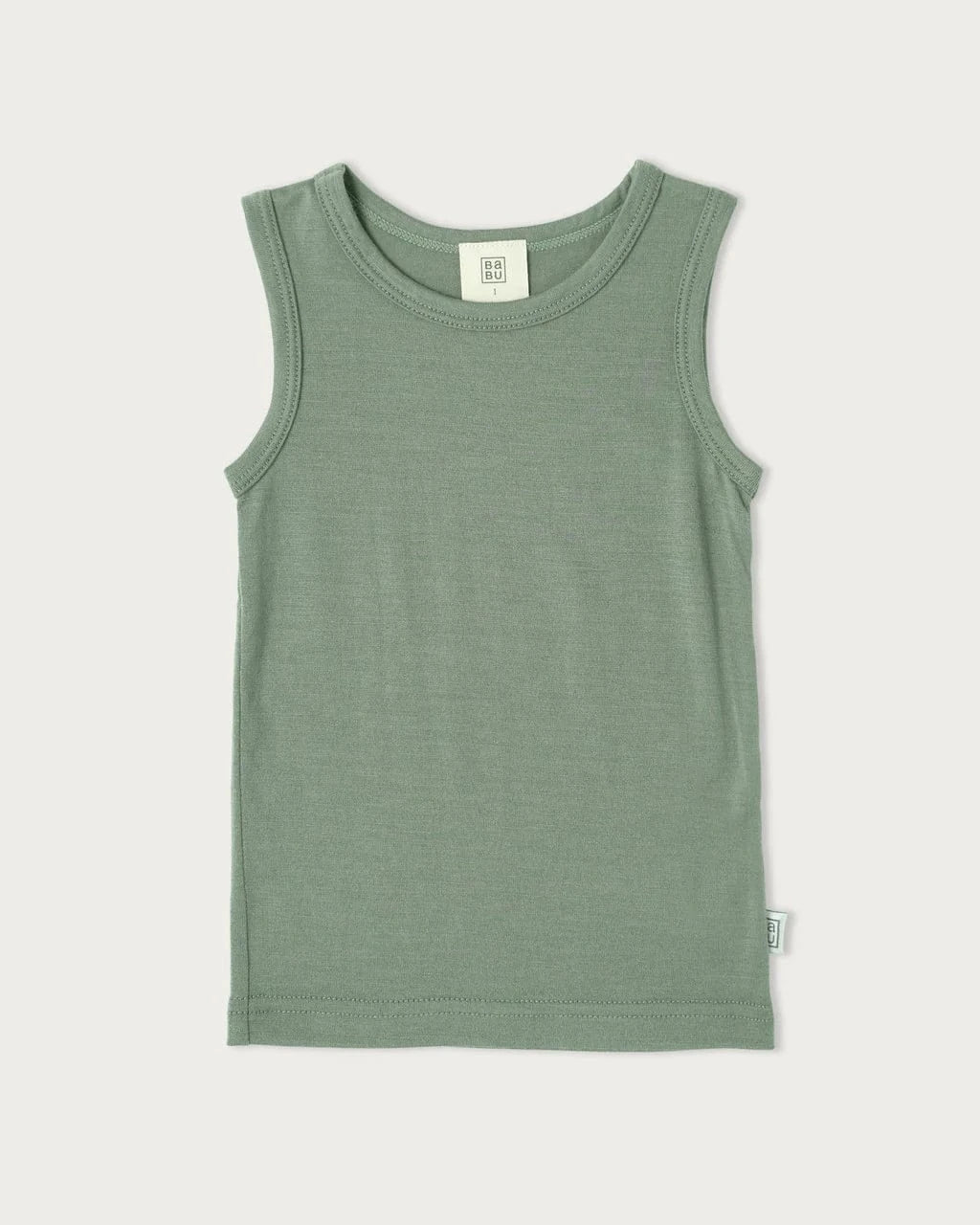Babu Unisex Singlet 2Y Merino Singlet - Sage
