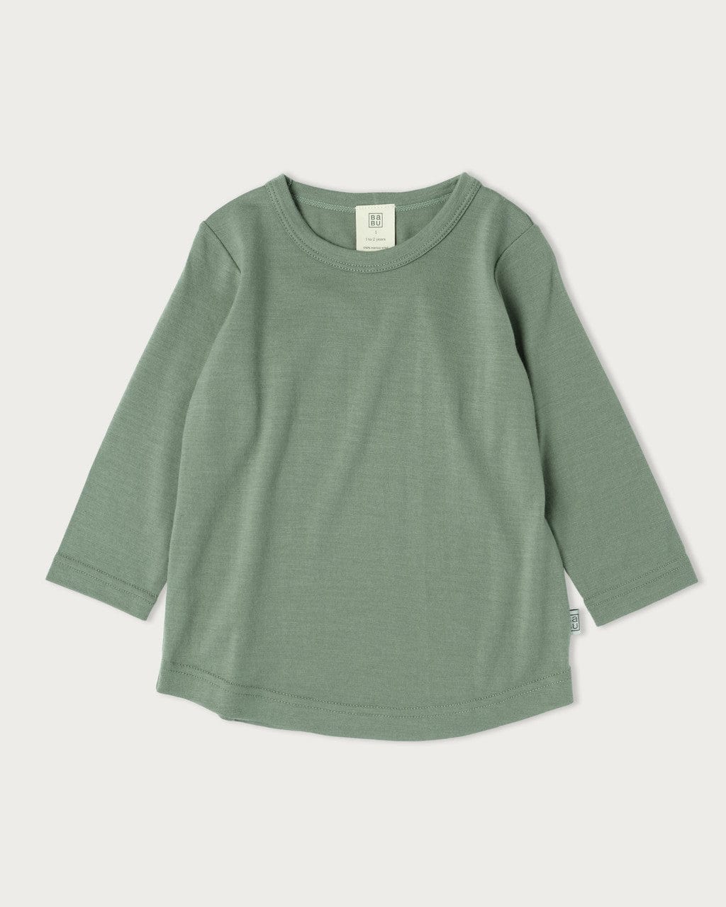 Babu Unisex Tee Merino Long Sleeve Tee - Sage