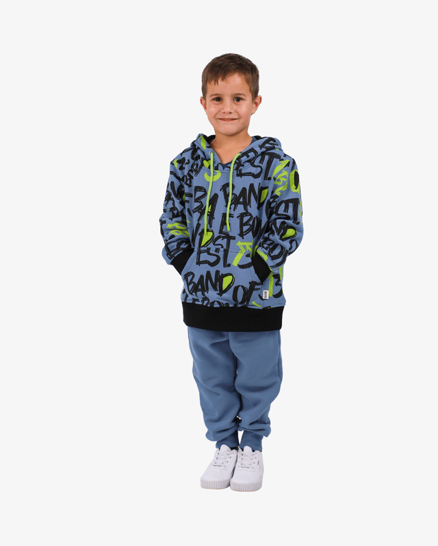 Band of Boys Boys Jumper 4/5Y Blue BOB Graffiti Hood