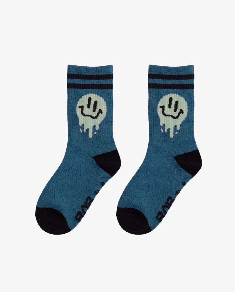 Band of Boys Socks 4-8Y Blue Drippin Smiles Socks