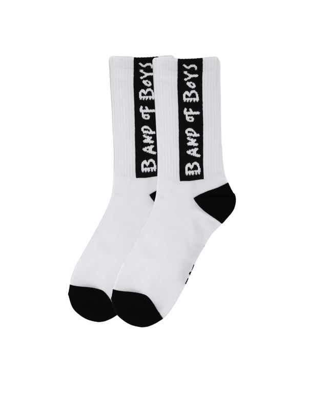 Band of Boys Socks 4-8Y BOB White Skate Sock