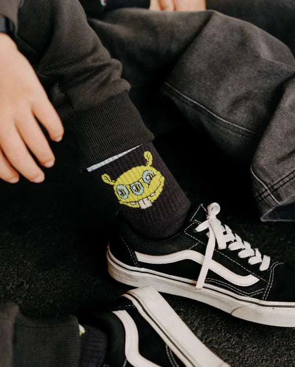 Band of Boys Socks 4-8Y Charcoal Monster Socks