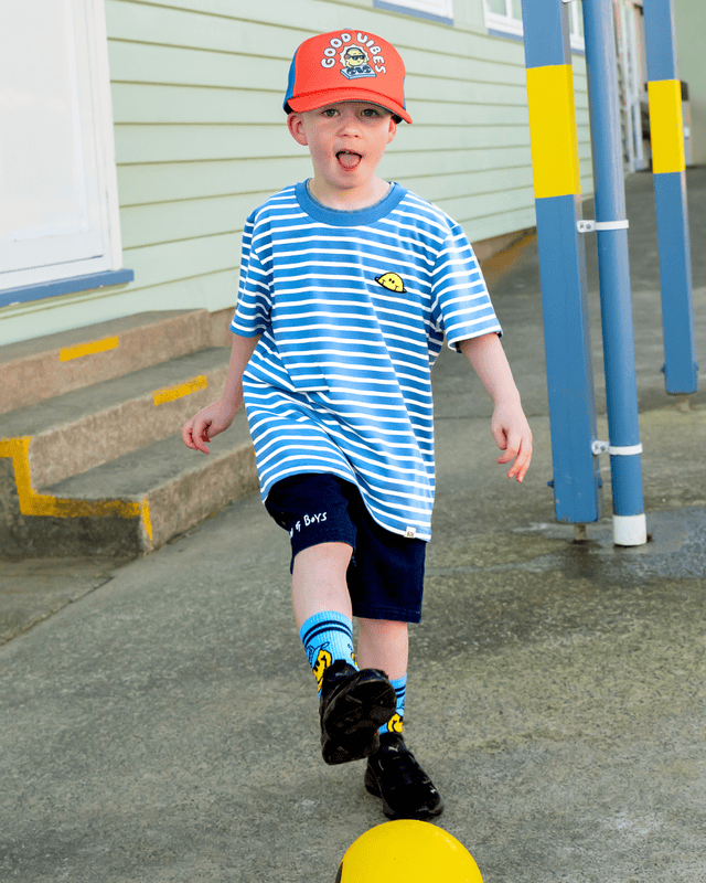 Band of Boys Tees Blue Striped Smile Tee