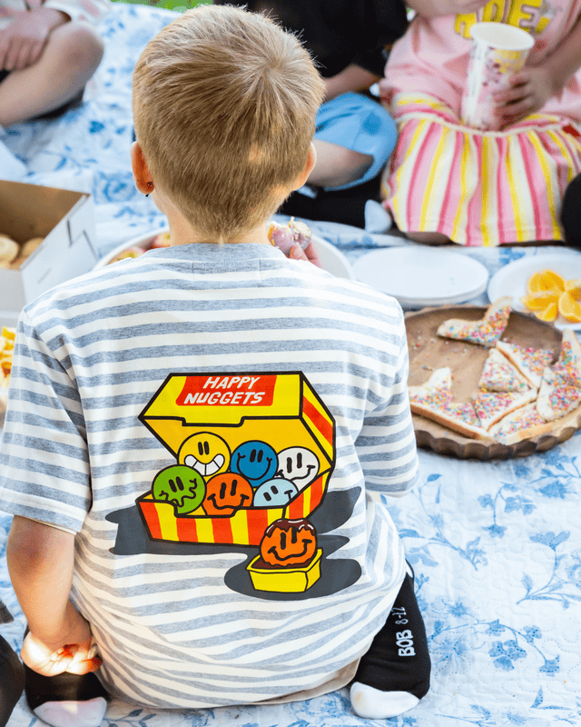 Band of Boys Tees Grey Stripe Smile Nuggets Tee