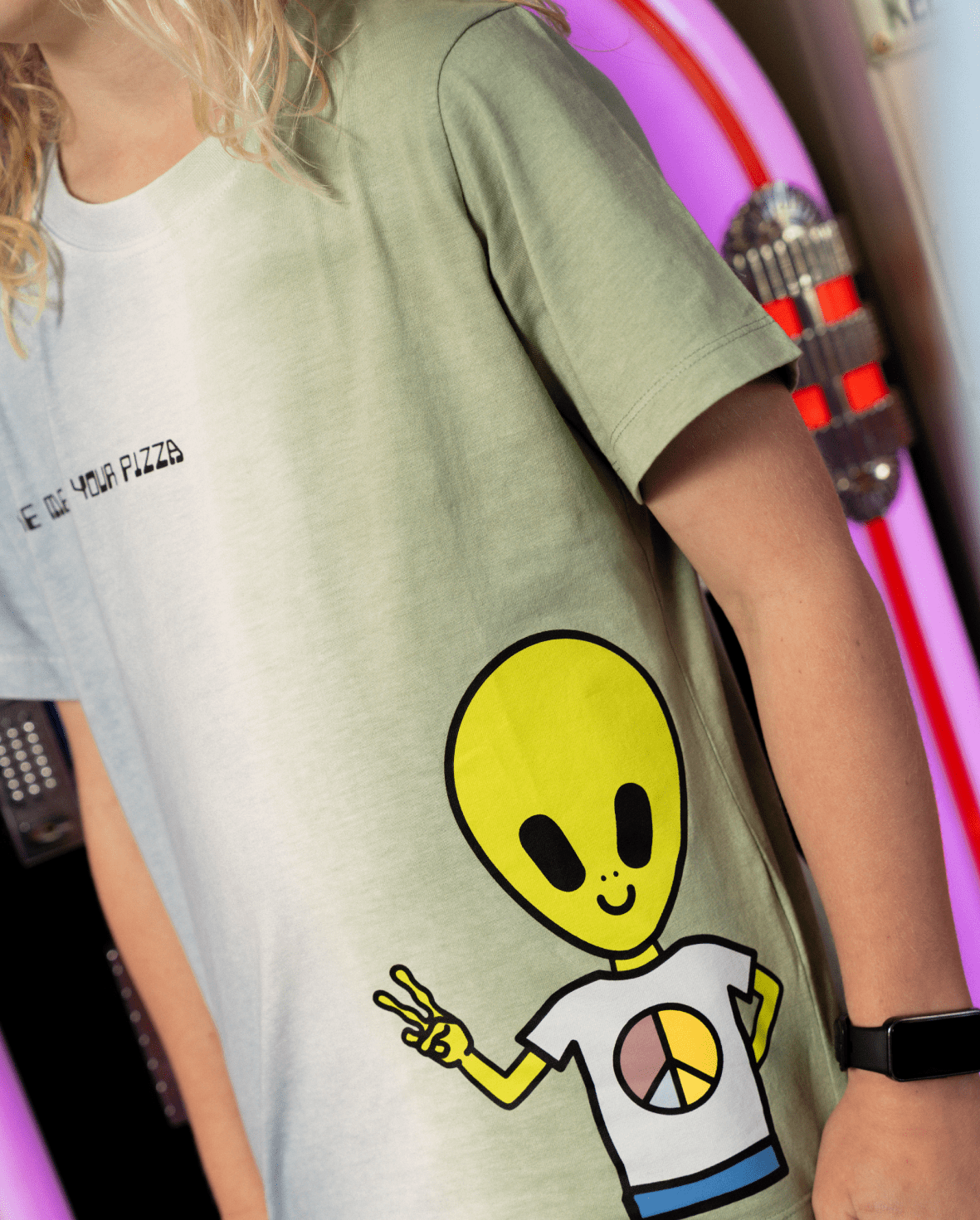 Band of Boys Tees Ombre Alien Pizza Tee