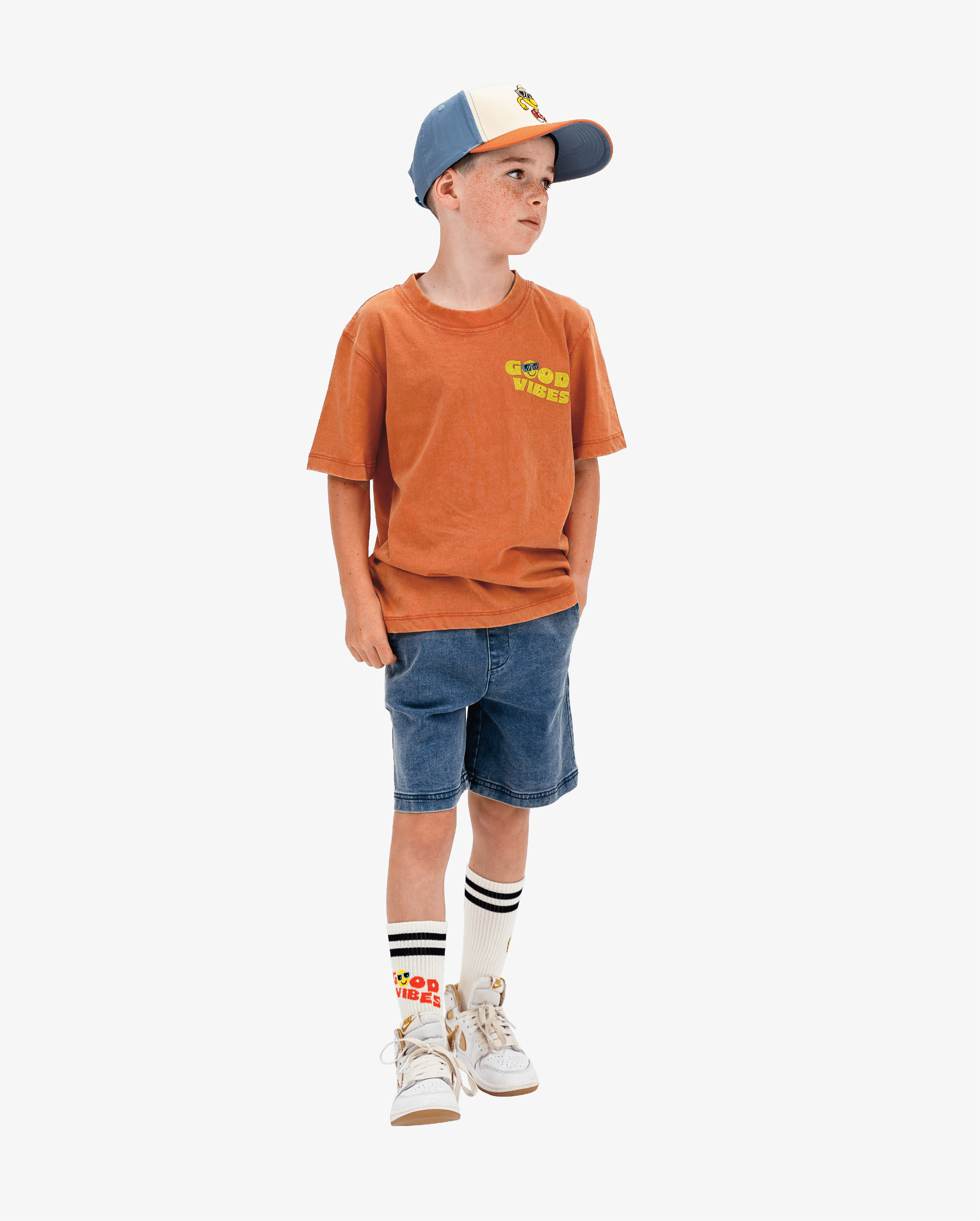 Band of Boys Tees Washed Orange Good Vibes Guy Tee