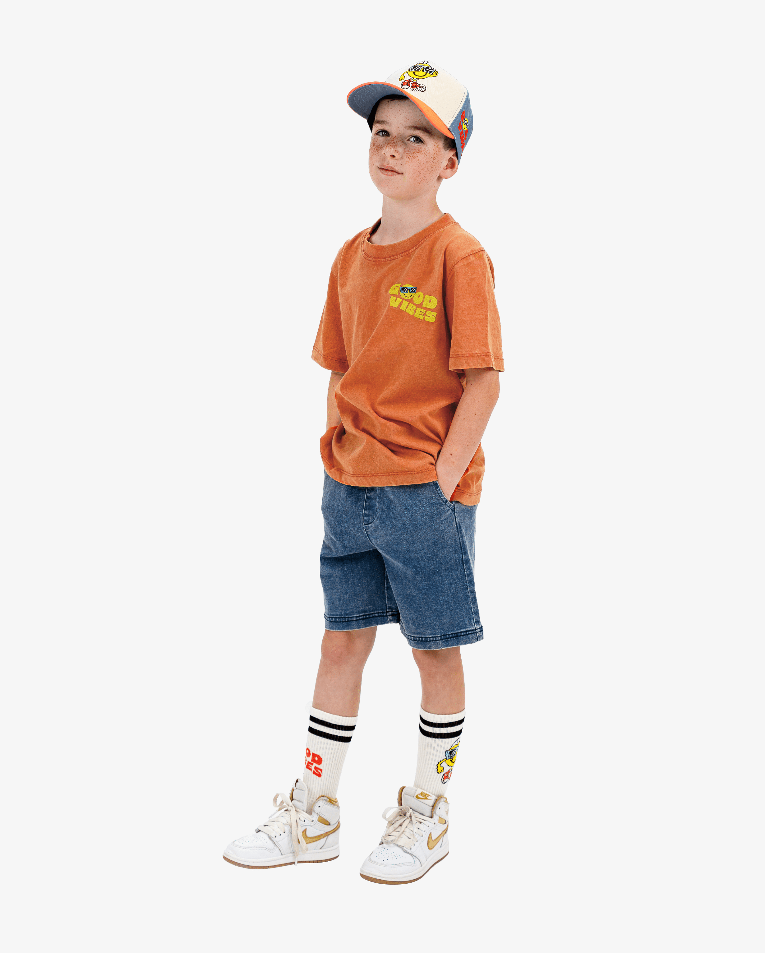 Band of Boys Tees Washed Orange Good Vibes Guy Tee