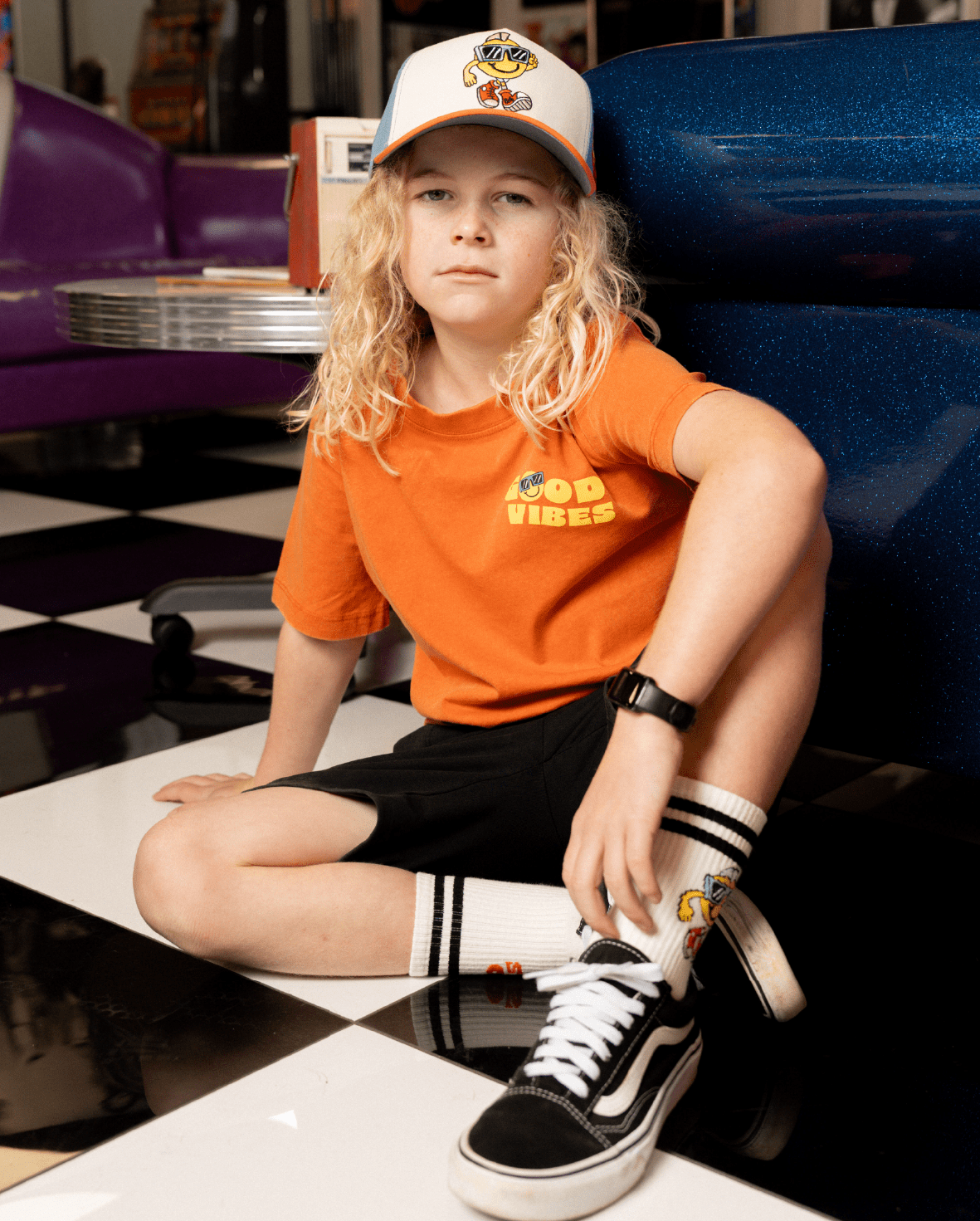 Band of Boys Tees Washed Orange Good Vibes Guy Tee