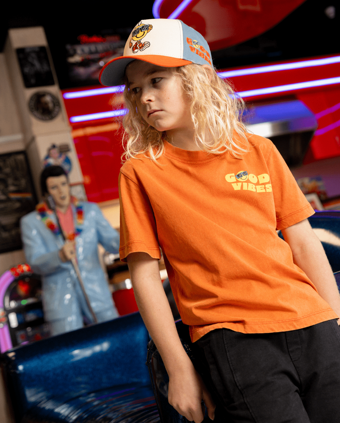 Band of Boys Tees Washed Orange Good Vibes Guy Tee