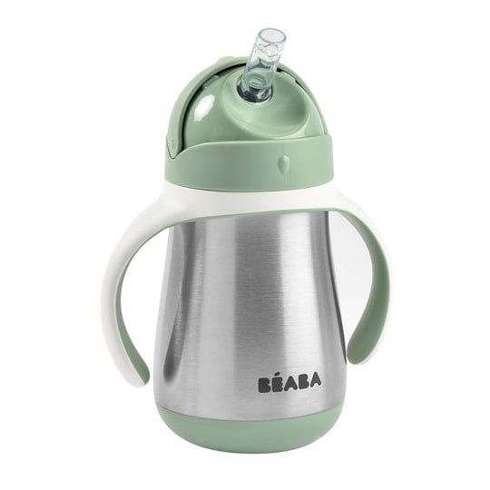 Beaba Accessory Feeding Sage Green Beaba Stainless Steel Straw Cup 250ml